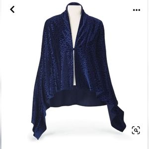 The Pyramid Collection royal blue patterned cape